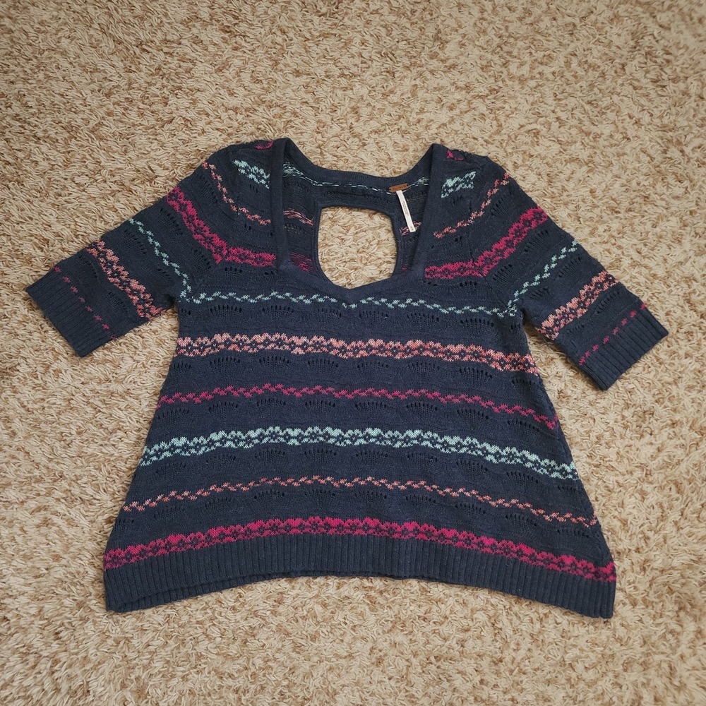 Free People Knitted Womens M Quarter Sleeve Top